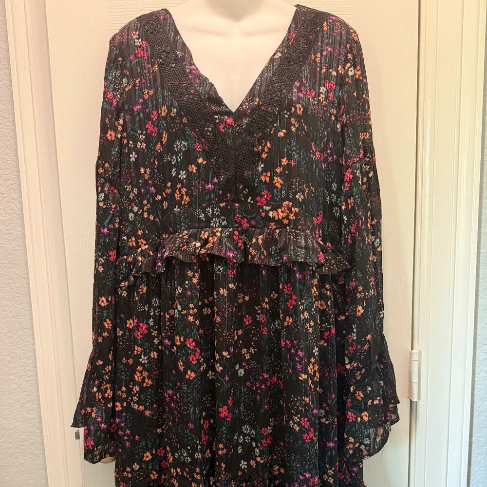 Riley & Rae Kate Boho Floral Print Babydoll Dress size 14 - Picture 2 of 8